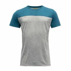 Herre Devold Norang Man Tee (Grey Melange/Blue Melange)
