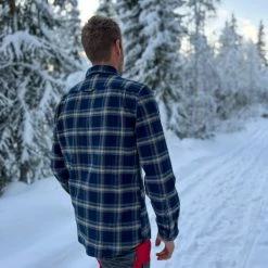 Herre Fjällräven Övik Heavy Flannel Shirt Mens (Dark Navy-Buckwheat Brown) -Klær Butikk Fjallraven Ovik Heavy Flannel Shirt Mens Dark Navy Buckwheat Brown 2