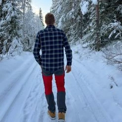 Herre Fjällräven Övik Heavy Flannel Shirt Mens (Dark Navy-Buckwheat Brown) -Klær Butikk Fjallraven Ovik Heavy Flannel Shirt Mens Dark Navy Buckwheat Brown 3