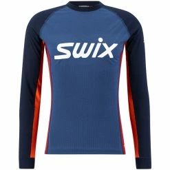 Herre Swix Racex Bodyw Ls M (Dark Navy/Rhubarb)